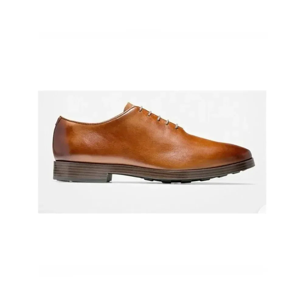 Cole Haan Jefferson Grand Wholecut Oxford British Tan Leather Shoes Size 11 New